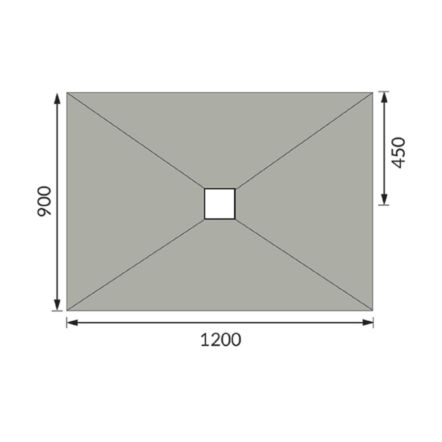 1200x900mm Wet Room Tile-Ready Shower Tray Former 30mm with Square Centre Drain – Live Your Colour