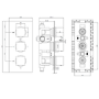 Brushed Brass 2 Outlet Concealed Thermostatic Shower Valve With Triple Control - Zana