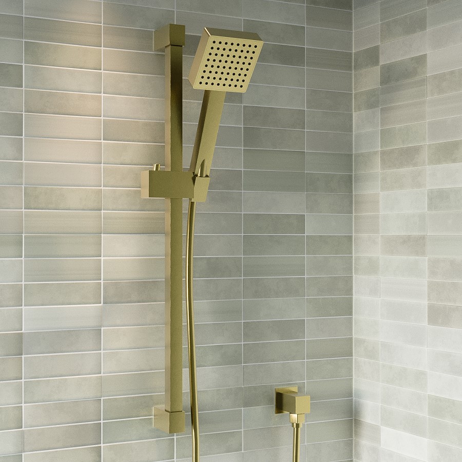 Brushed Brass 1 Outlet Thermostatic Mixer Shower Set With Hand Shower- Zana