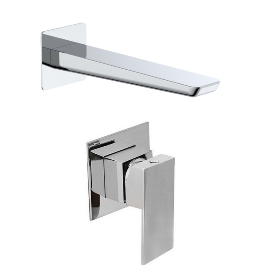 Chrome Bath Filler Spout Thermostatic Mixer Shower Set - Zana