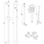 Black 1 Outlet Thermostatic Mixer Shower Set with Hand Shower - Zana