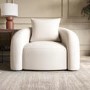 Cream Boucle Accent Chair with Cushion - Zuri