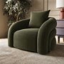 Green Velvet Accent Chair with Cushion - Zuri