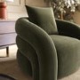 Green Velvet Accent Chair with Cushion - Zuri