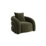 Green Velvet Accent Chair with Cushion - Zuri