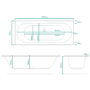 Double Ended Whirlpool Spa Bath with 14 Brushed Brass Whirlpool Jets 1700 x 750mm - Burford