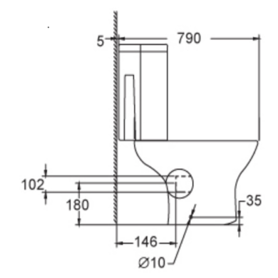 Portland Short Projection Pan Open Back