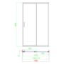 1200mm Chrome Sliding Door Shower Enclosure 8mm Glass - Pavo
