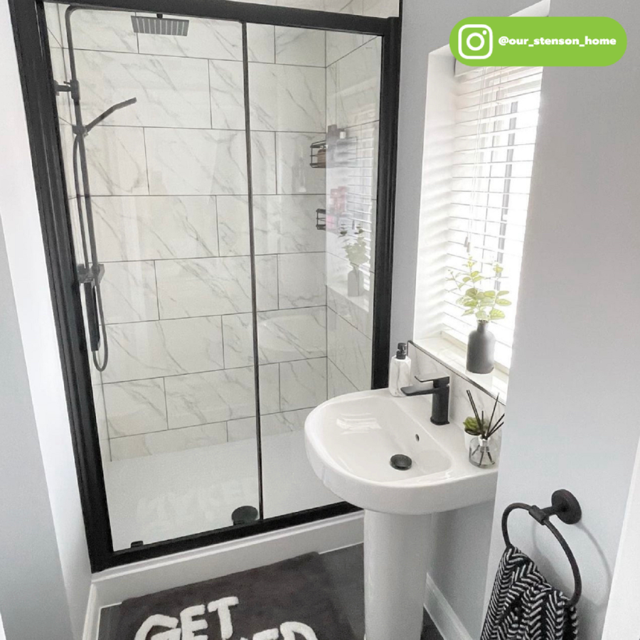 1200mm Black Sliding Door Shower Enclosure 8mm Glass - Pavo