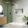 1200mm Black Shower Screen for Wet Room & Walk In Shower – Corvus