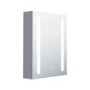 Single Door Chrome Bathroom Mirror Cabinet with Lights 500 x 700mm - Capricorn