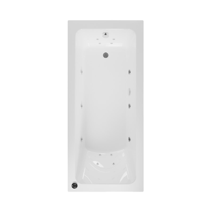 Single Ended Whirlpool Spa Bath with 14 Whirlpool Jets 1700 x 750mm - Rutland