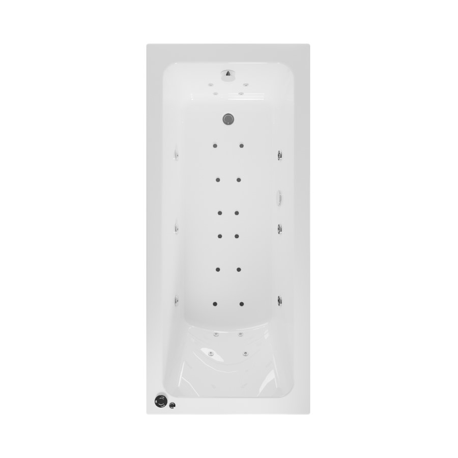 Single Ended Whirlpool Spa Bath with 14 Whirlpool & 12 Airspa Jets 1700 x 750mm - Rutland