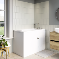 Small Deep Walk In Bath Right Hand with Front Panel & Integrated Seat 1210 x 660mm - Princeton