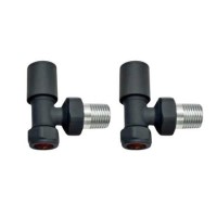 Anthracite Round Angled Radiator Valves