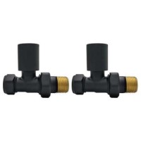 Matt Black Round Straight Radiator Valves