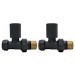 Matt Black Round Straight Radiator Valves
