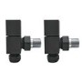 Anthracite Square Angled Radiator Valves