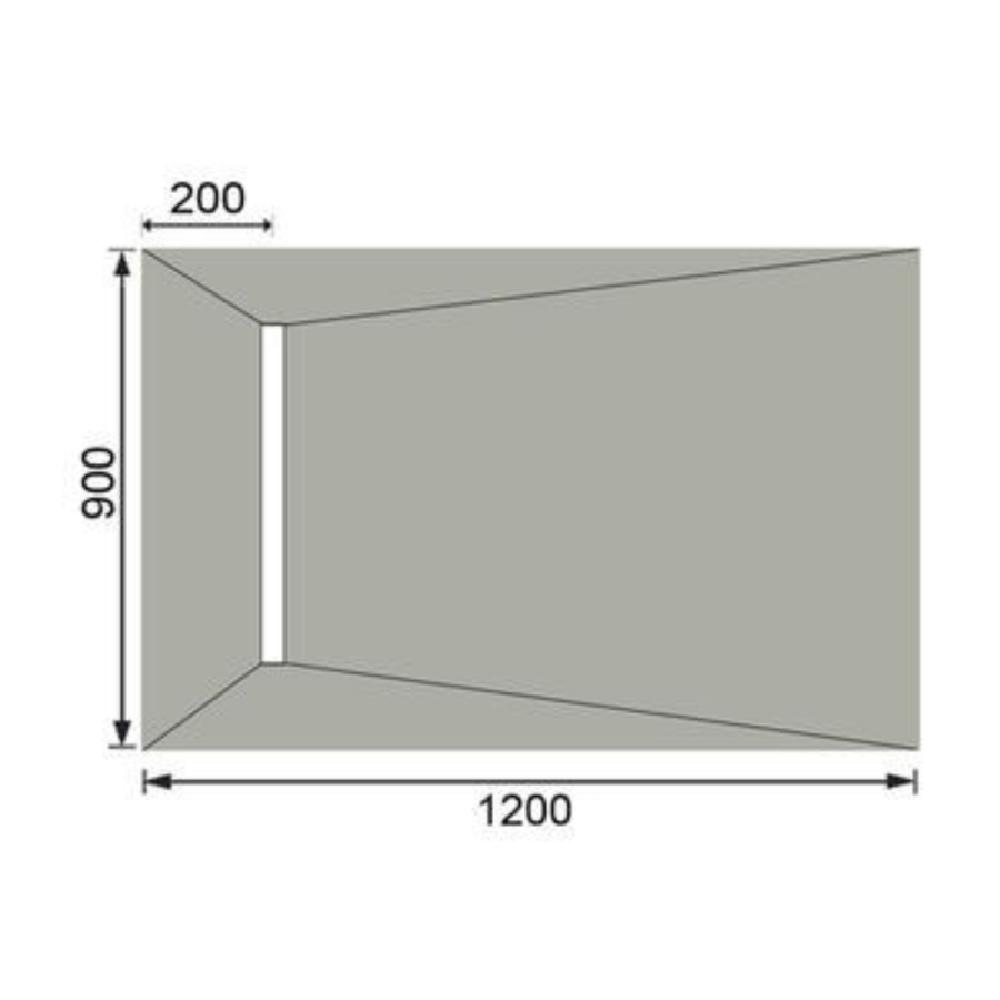 1200x900mm Wet Room Tile-Ready Shower Tray Former 30mm with 600mm Linear End Drain – Live Your Colour