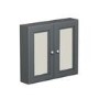 Double Door Grey Bathroom Mirror Cabinet  667 x 600mm - Westbury