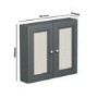 Double Door Grey Bathroom Mirror Cabinet  667 x 600mm - Westbury