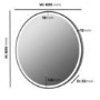 Round Black Heated Bathroom Mirror with Lights 600mm - Antares