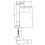 Brushed Brass Tall Mono Basin Mixer Tap - Meko