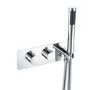 Chrome 2 Outlet Concealed Thermostatic Shower Valve with Hand Shower - Arissa