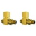 Brushed Brass Square Straight Radiator Valves