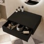 600mm Black Wall Hung Countertop Vanity Unit - Lugo