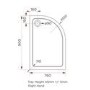 900x760mm Right Hand Offset Quadrant 45mm White Stone Resin Shower Tray – Pearl
