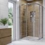 900x760mm Right Hand Offset Quadrant 45mm White Stone Resin Shower Tray – Pearl