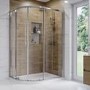 1200x800mm Left Hand Offset Quadrant 45mm White Stone Resin Shower Tray – Pearl
