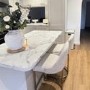 Beige Boucle Kitchen Stool with Gold Legs - Callie