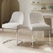 Set of 2 Beige Boucle Dining Chairs with Chrome Legs - Callie