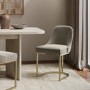 Set of 2 Mink Velvet Dining Chairs with Gold Legs - Callie