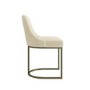 Set of 6 Beige Upholstered Dining Chairs with Brass Legs - Callie