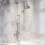 Chrome Traditional Thermostatic Bath Mixer Shower Set with Bath Filler Spout - Slide Rail Kit & Hand Shower - Camden