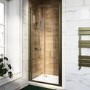 800mm Brushed Brass Bi-Fold Door Shower Enclosure 6mm Glass - Carina