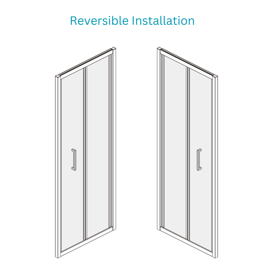 800mm Brushed Brass Bi-Fold Door Shower Enclosure 6mm Glass - Carina