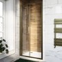 900mm Brushed Brass Bi-Fold Door Shower Enclosure 6mm Glass - Carina