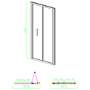 800x800mm Black 6mm Glass Square Bi-Fold Shower Enclosure - Carina