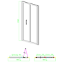 900mm Black Bi-Fold Door Shower Enclosure 6mm Glass - Carina