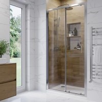 1000mm Chrome Sliding Door Shower Enclosure 6mm Glass - Carina