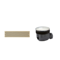 Brushed Brass 90mm Linear Waste Pack with Grill - Cascade