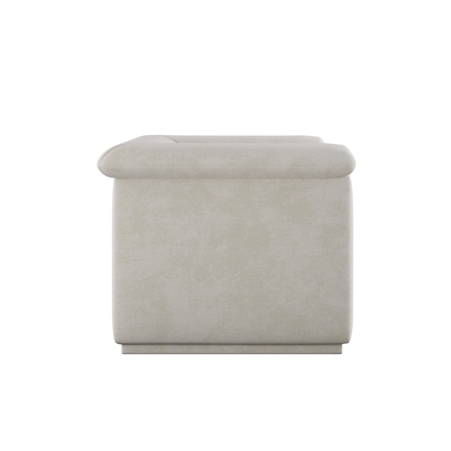 Cream Chenille Armchair - Caleb 