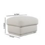 Cream Chenille Ottoman Storage Footstool - Caleb