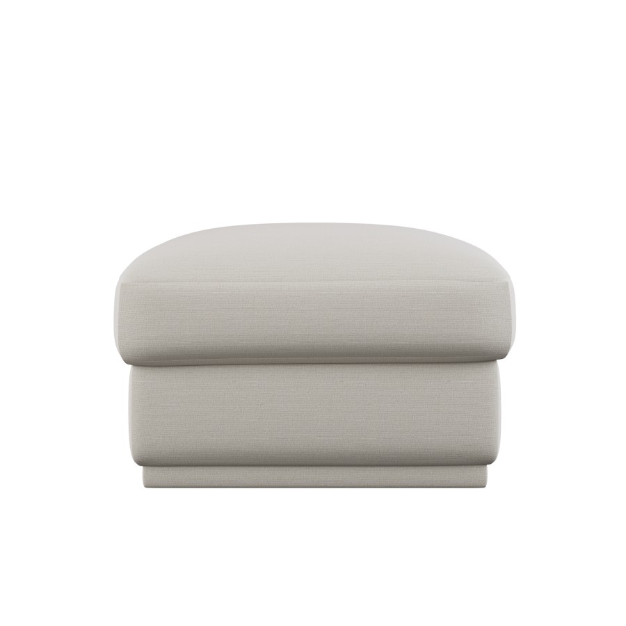 Cream Chenille Ottoman Storage Footstool - Caleb
