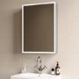 Single Door Chrome Bathroom Mirror Cabinet with Lights & Shaver Socket 500 x 700mm - Celeste