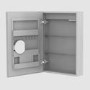 Single Door Chrome Bathroom Mirror Cabinet with Lights & Shaver Socket 500 x 700mm - Celeste